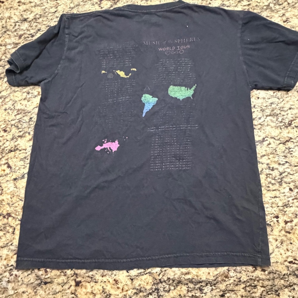 Coldplay Music of the Spheres World Tour 2022 T-Shirt Mens Large Black ws